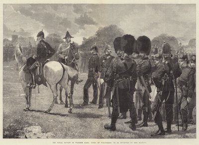 La revisione reale nel Parco di Windsor, tipi di volontari da rivedere da Sua Maestà da Richard Caton Woodville junior